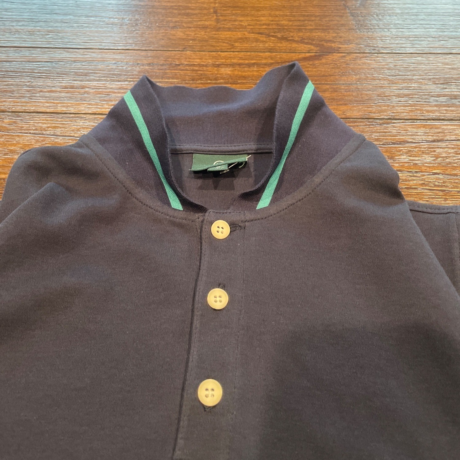 AG Green Label Polo Shirt Mens Medium Navy Teal Lightweight Preppy Casual Golf