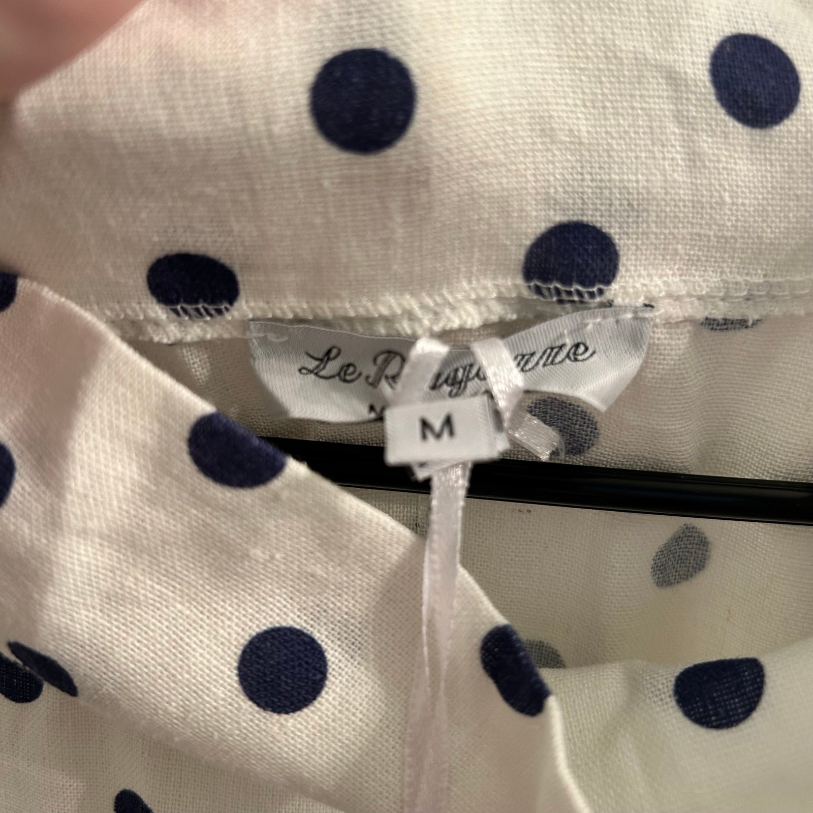 Le Ragazze Italian Linen Blend Polka Dot Dress – size M