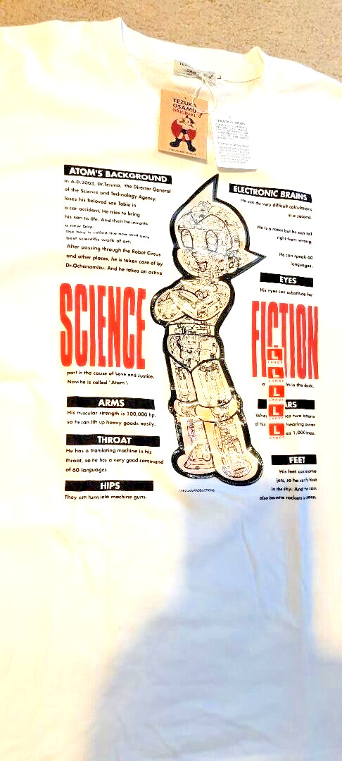 Astro Boy Tezuka Mighty Atom 3D Hologram Men’s White T Shirt Size L Japan
