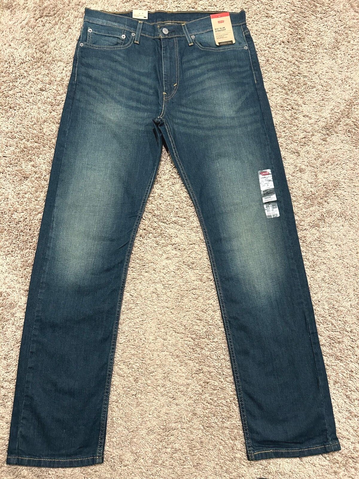 Levi’s 513 Slim Straight Blue Jeans W/ Stretch Men’s Sizes RT$69.5 NWT 0200