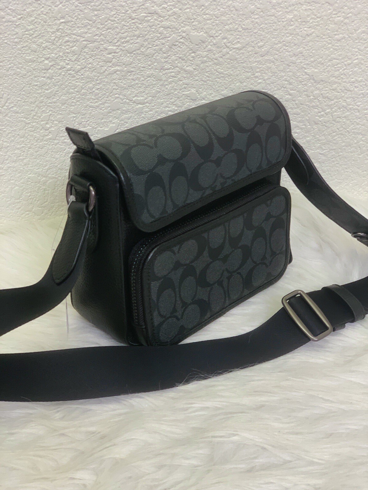 Coach C9870 Sullivan Flap Crossbody In Signature Canvas IN Black Charcoal