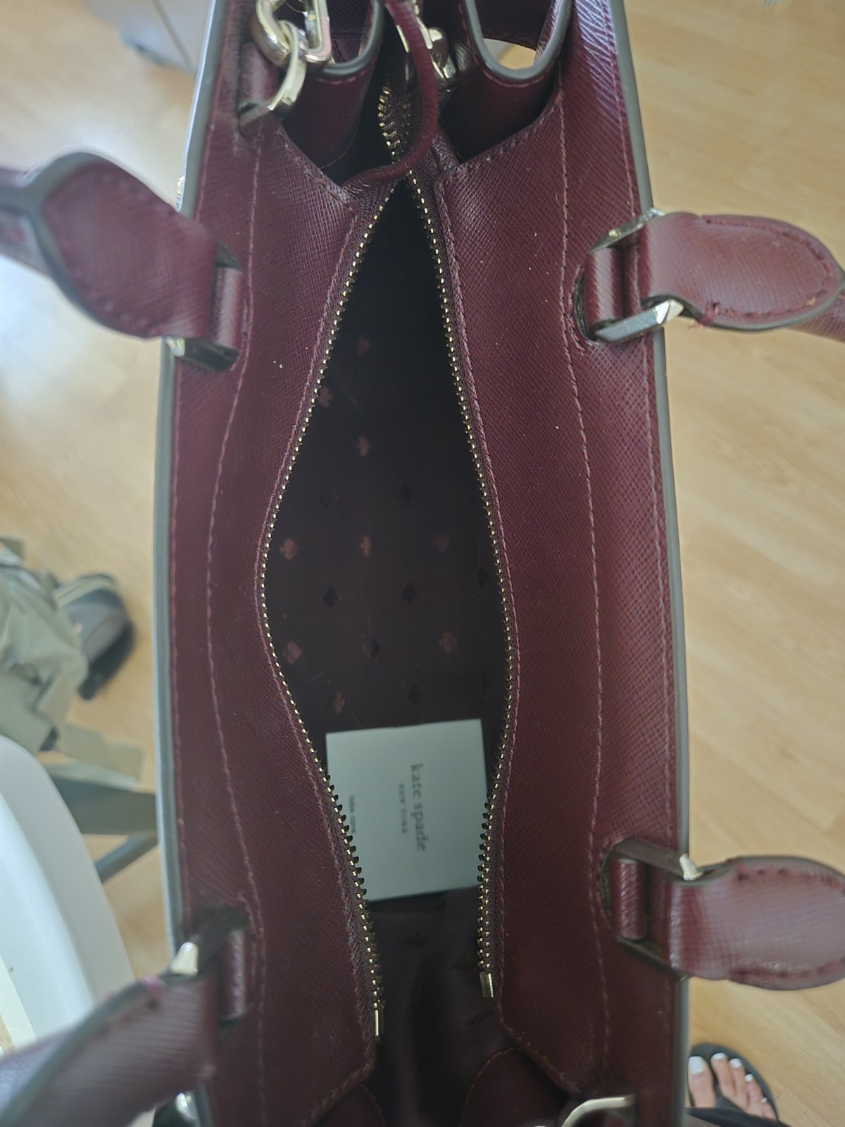 kate spade Staci Cameron Satchel Shoulder Tote Bag,Medium Burgundy and wallet