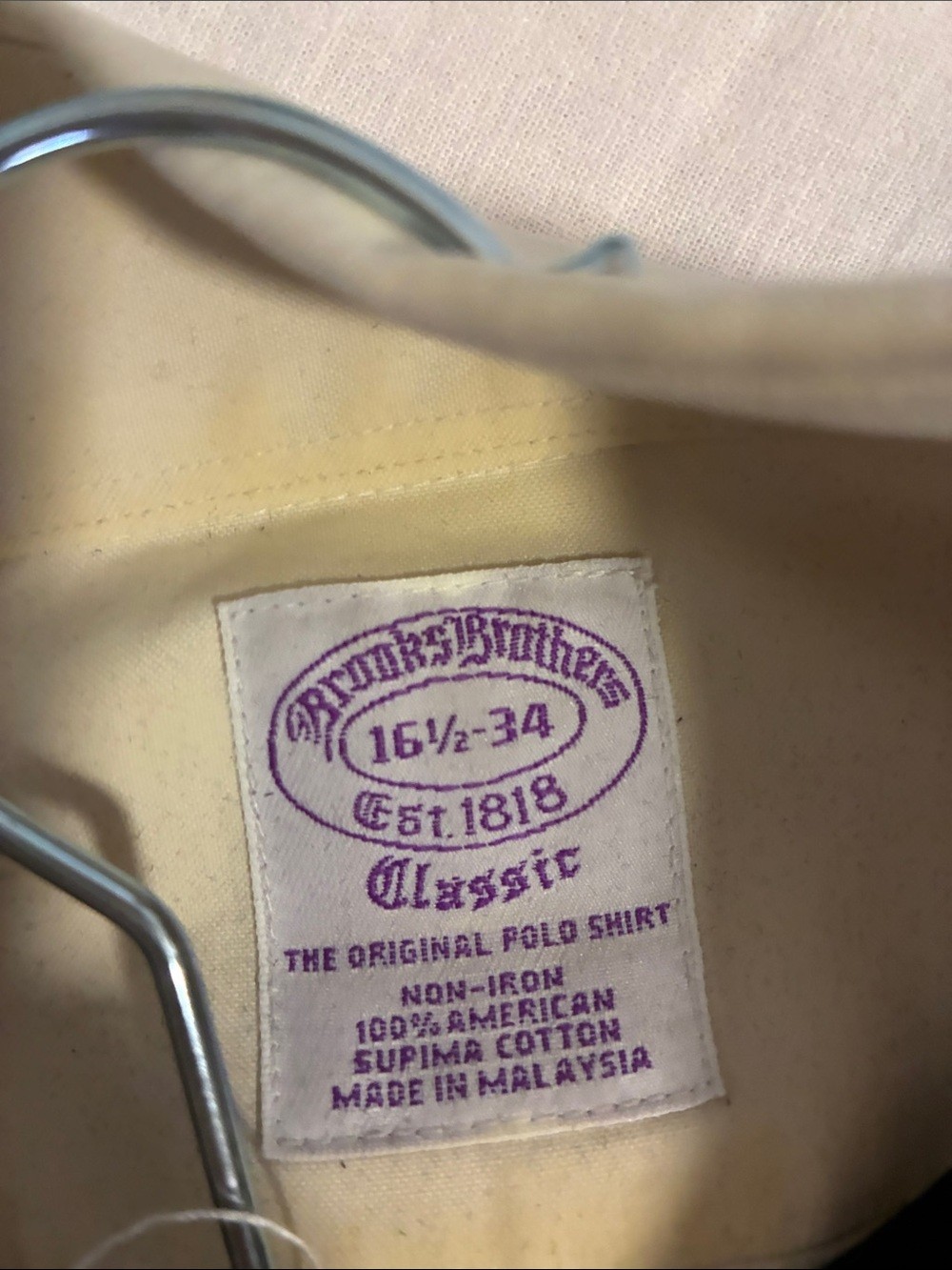Brooks Brothers Cream Button-Down Dress Shirt
