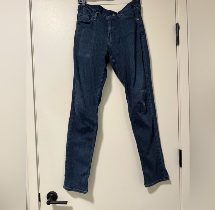 PAIGE Lennox Men’s Slim Fit Dark Wash Blue Stretch Denim Jeans Size 34