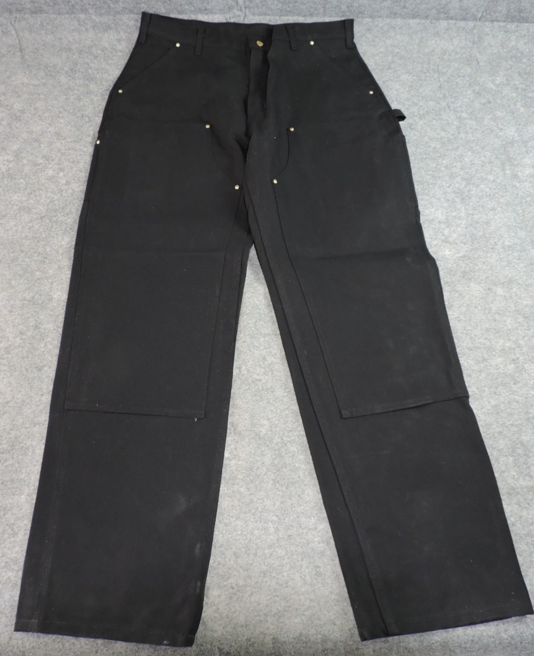 Carhartt Mens 40×34 Loose Fit Firm Duck Double-Front Black Utility Work Pants