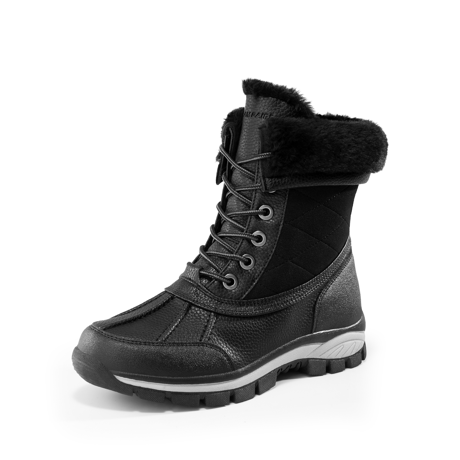 Women Snow Boots Mid Calf Lace Up Duck Boots Warm Waterproof Faux for Outdoor