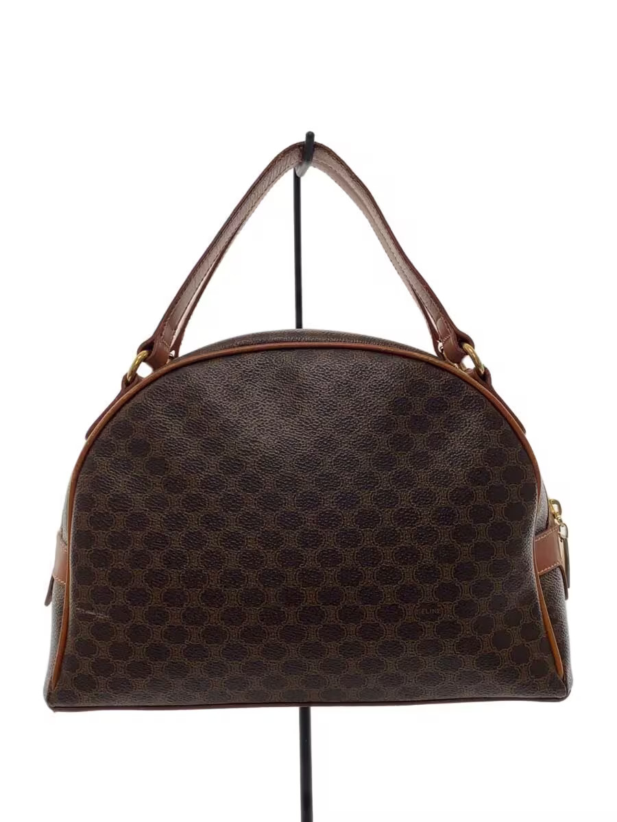 CELINE Macadam Round Half Moon PVC BRW Allover