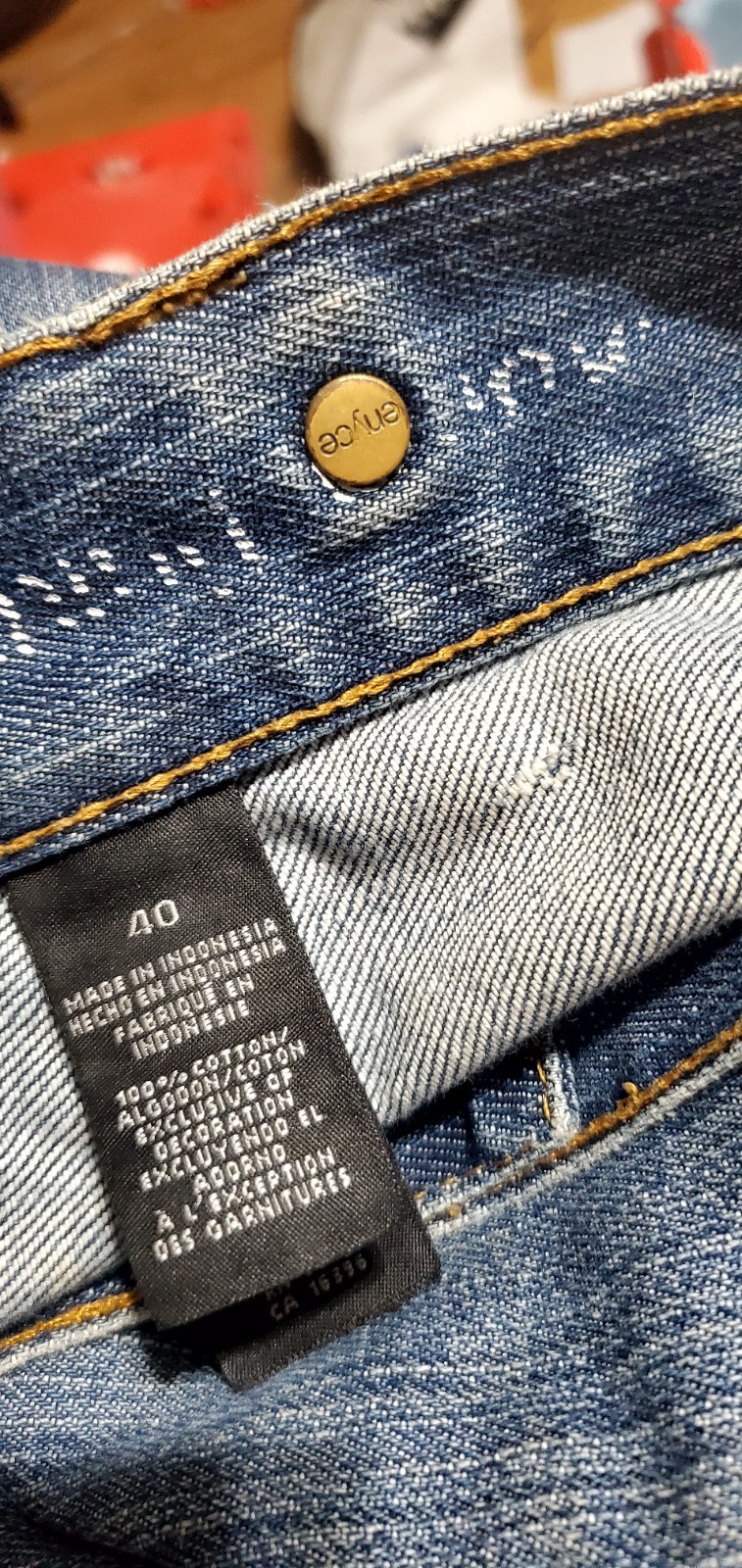 VTG 90s Baggie Jeans Men’s 40 – Distressed Hip Hop Grunge Streetwear Denim Y2K
