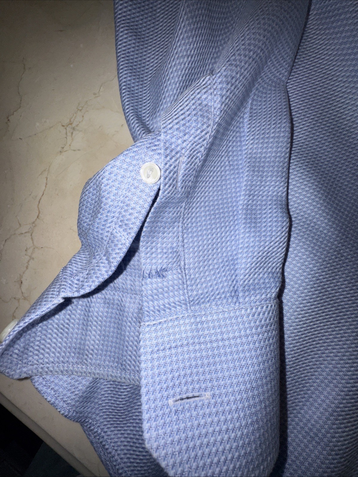 ETON MENS BLUE PREMIUM COTTON SLIM-FIT DRESS SHIRT SIZE 16/34-35 $270