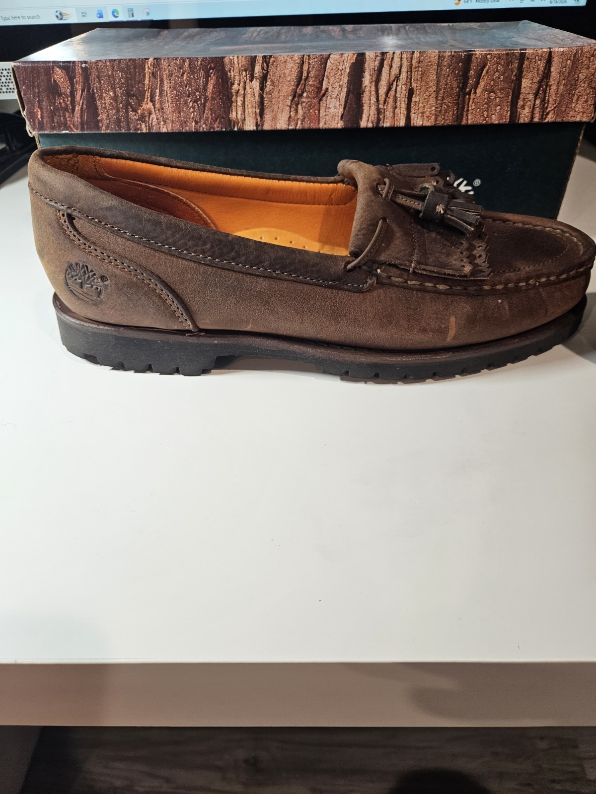 Timberland Men’s Brown Leather Tassel Fringe Loafer Slip-On US 9 M 21041M