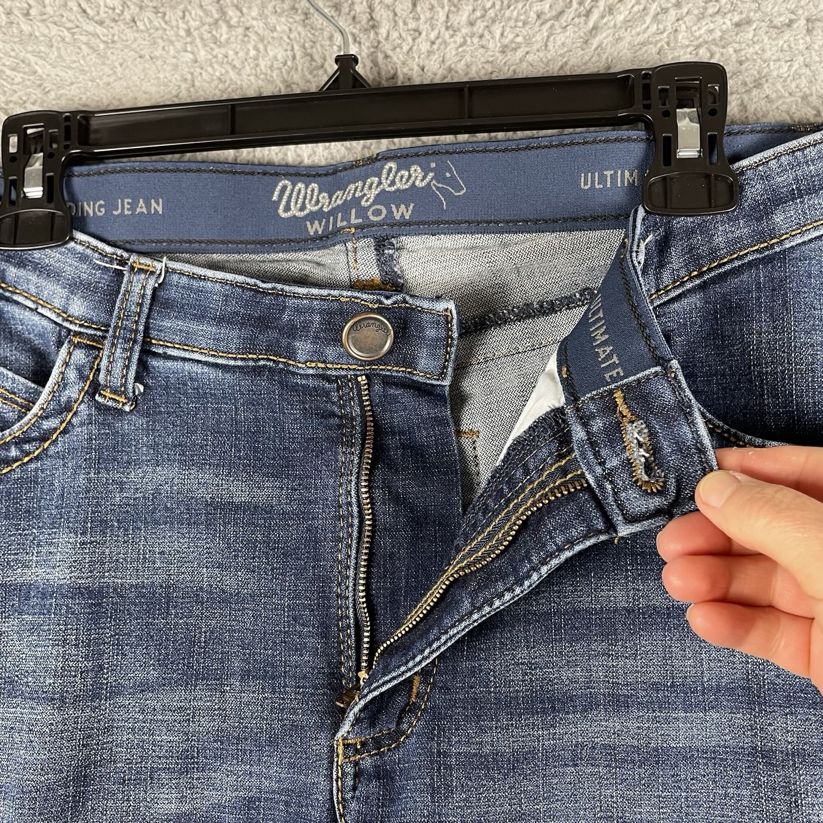 Wrangler Willow Ultimate Riding Jeans Junior Womens 13×36 Blue Denim Bootcut