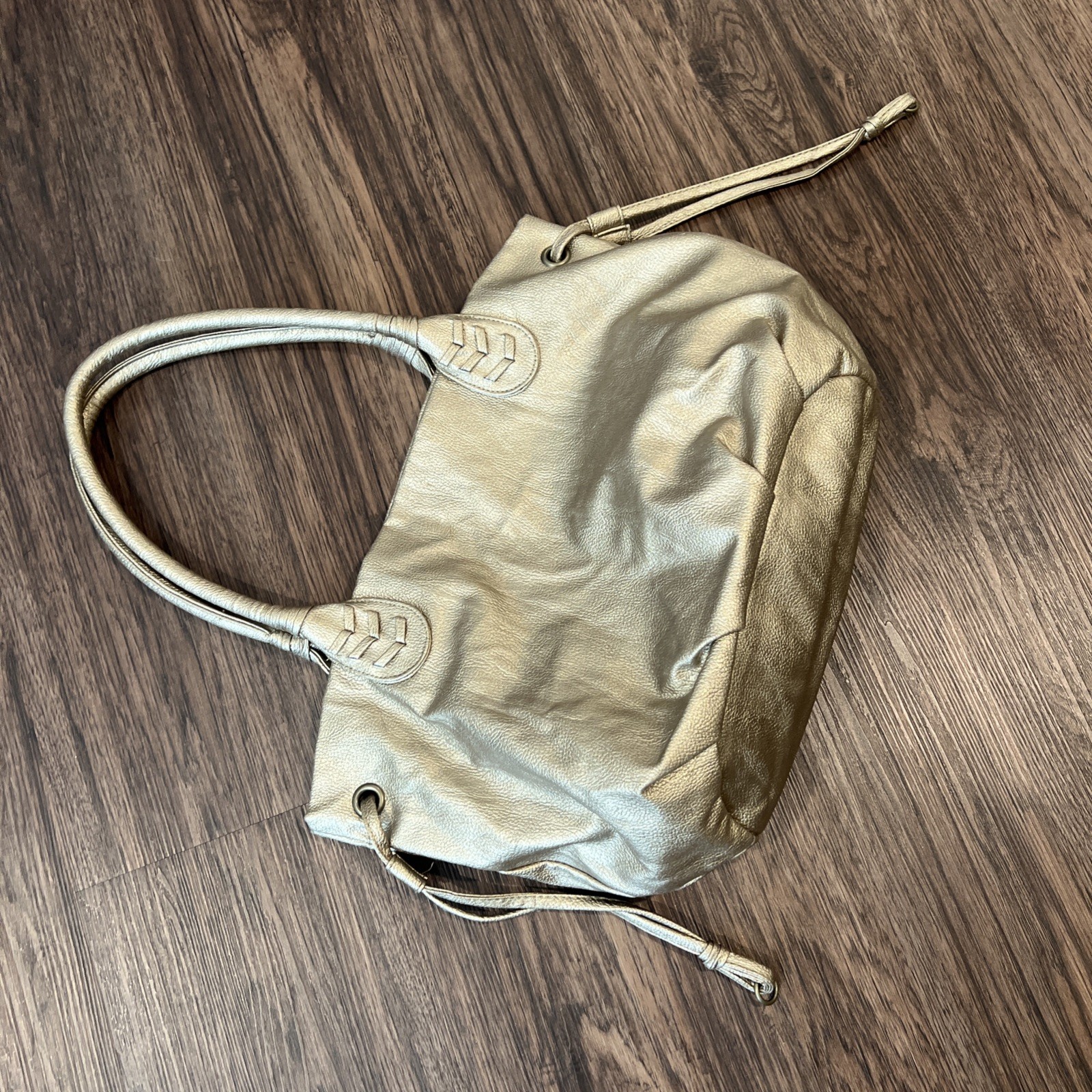 Roxy Handbag Handbag Purse Polyurethane 100% In Gold Snap