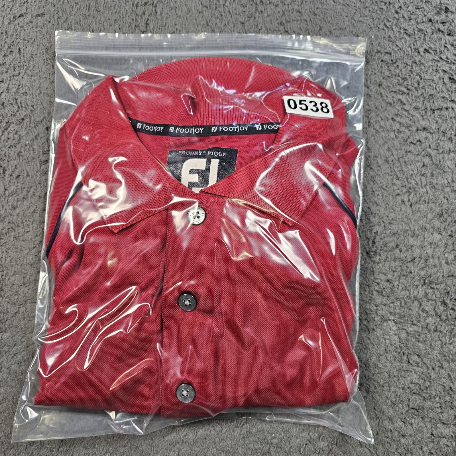Footjoy Golf Polo Mens Large Red with black trim Golf Polo Performance Shirt
