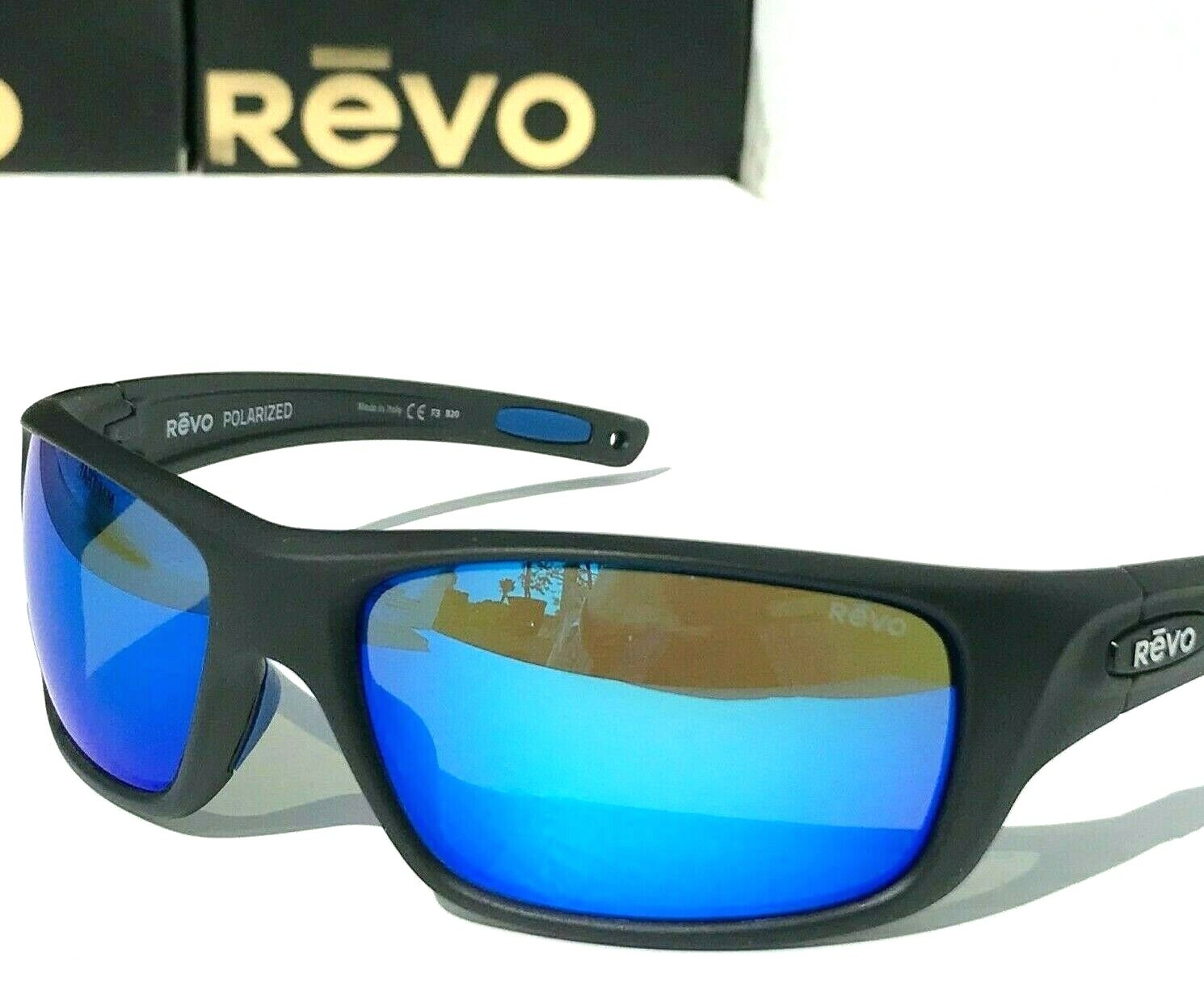 NEW Revo JASPER Black Matte POLARIZED Blue Crystal Glass Sunglasses 1111 01 H2O