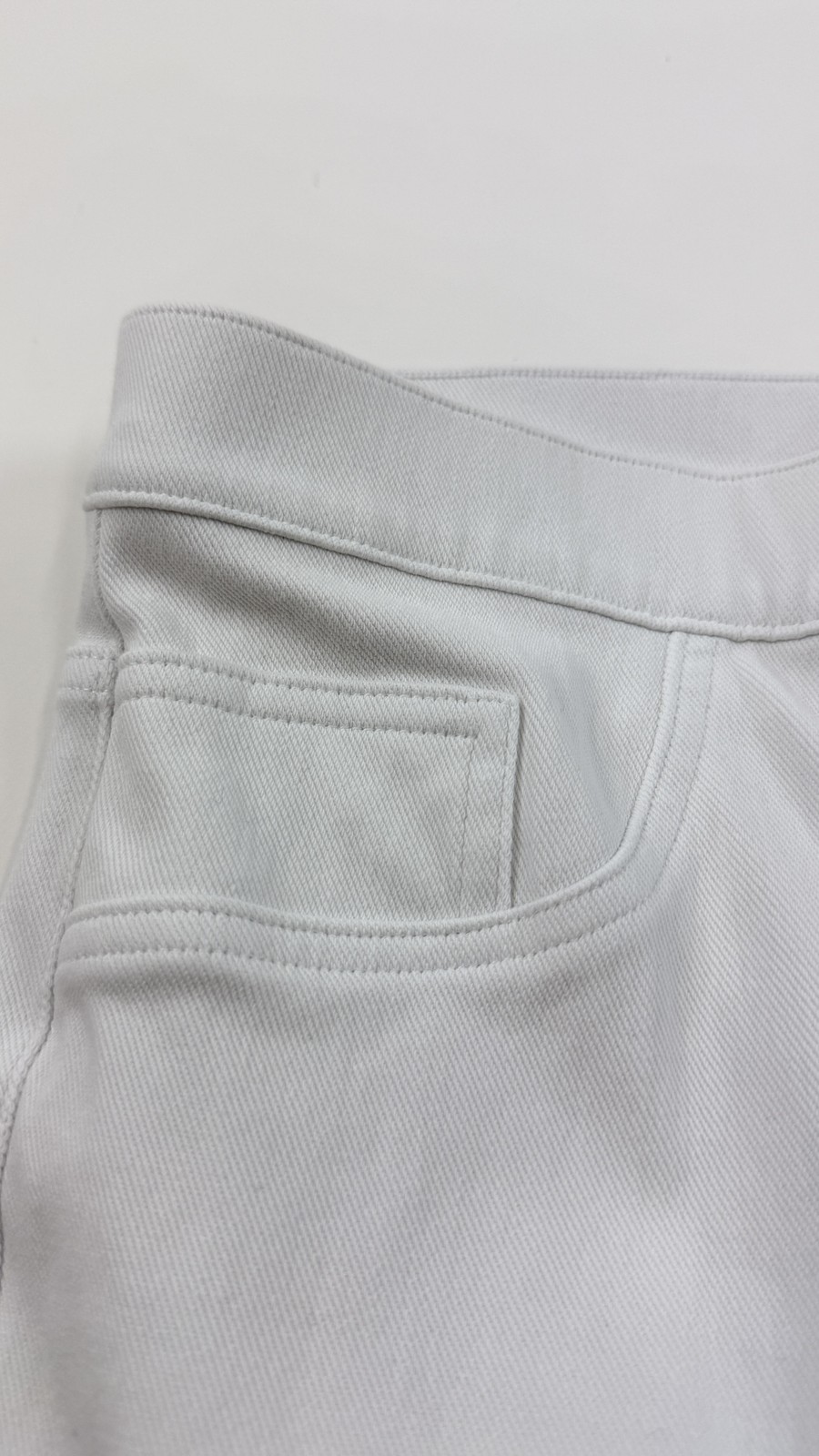 Spanx Leggings Womens Small Petite White Twill Jegging High Rise Shaping Pull On