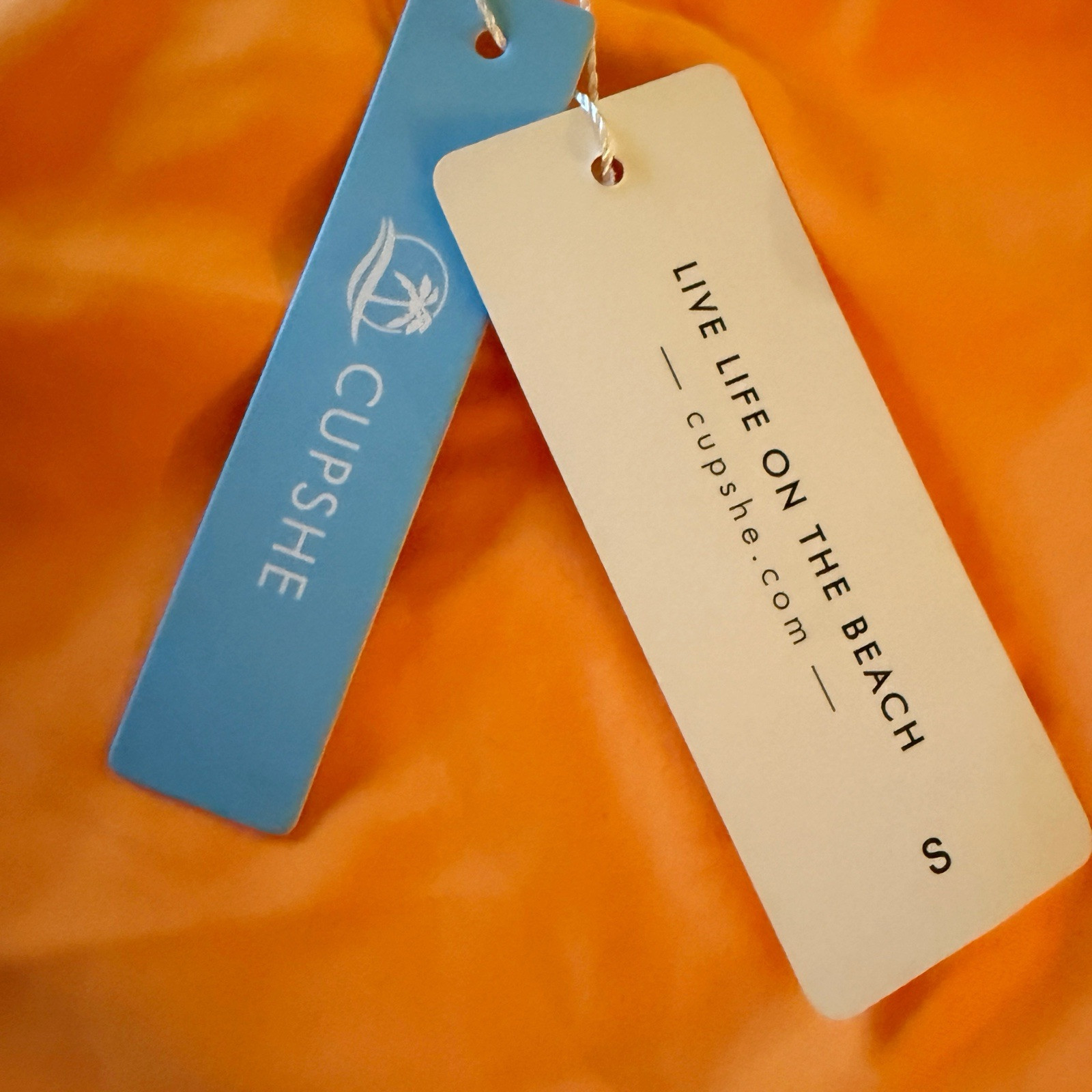 Cupshe Women High Waist Swim Bikini Bottoms Size S Orange NWT