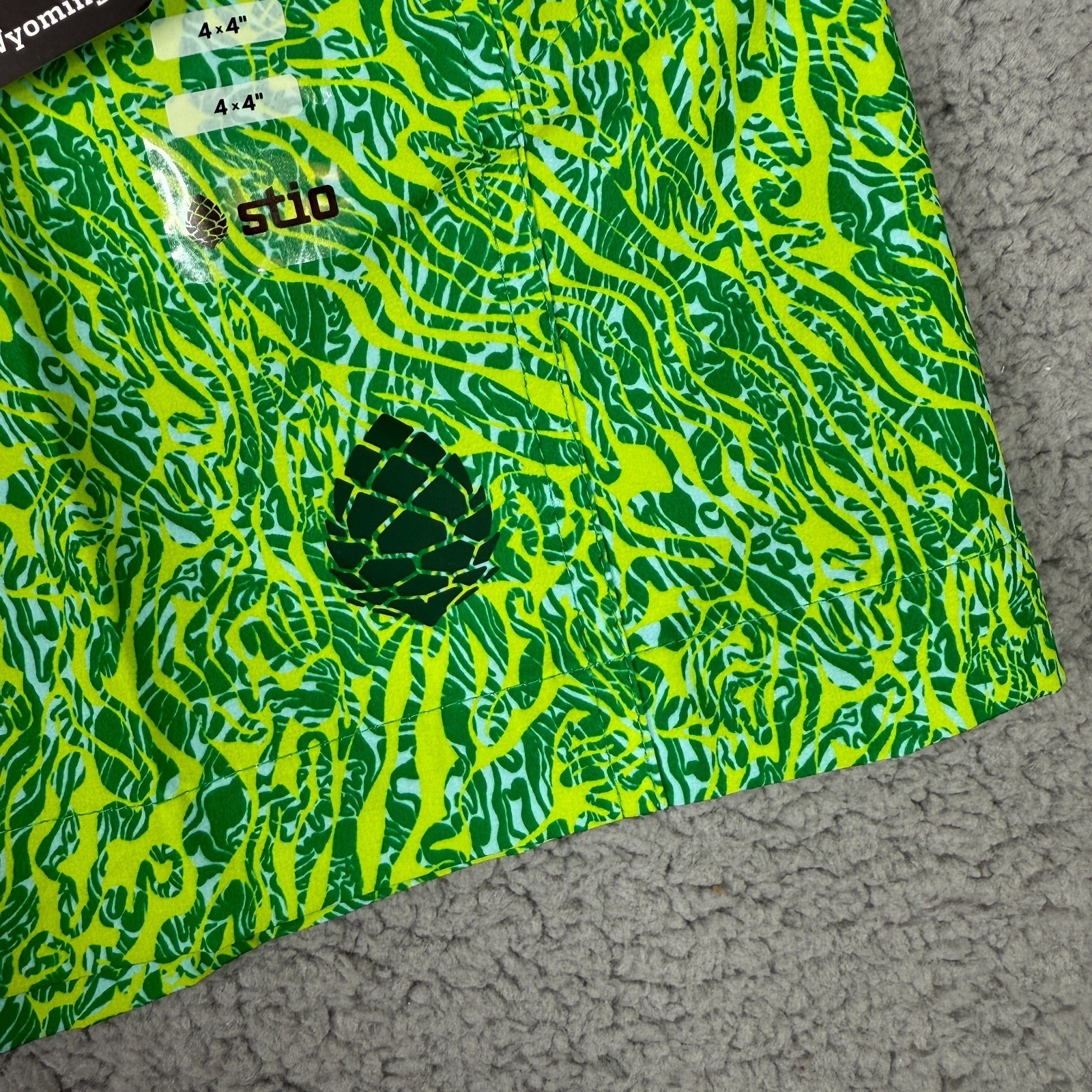 Stio CFS Board Short Womens 4 Green Waves 4″ Swim Hiking Beach UPF Quick Dry NWT