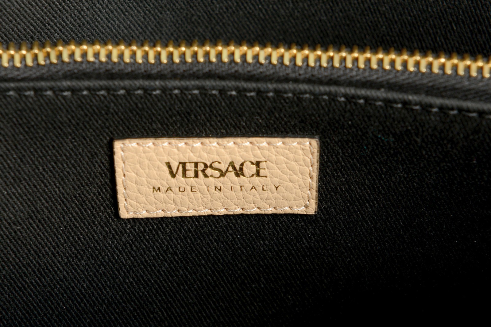 Versace Women’s 100% Textured Leather V-Logo Tote Handbag Shoulder Bag