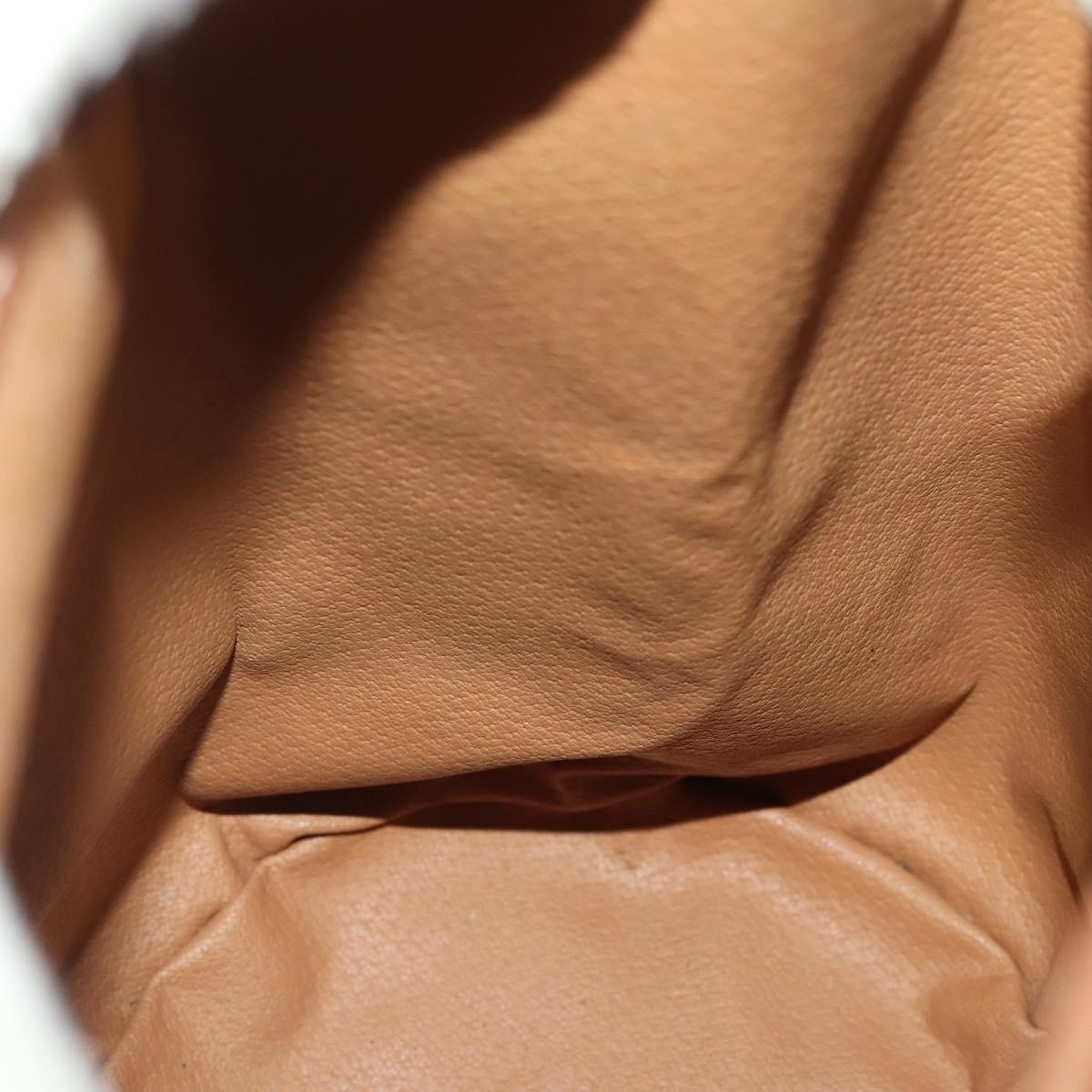 CELINE Macadam Canvas Purse Backpack PVC Leather Brown Gold Auth 174718