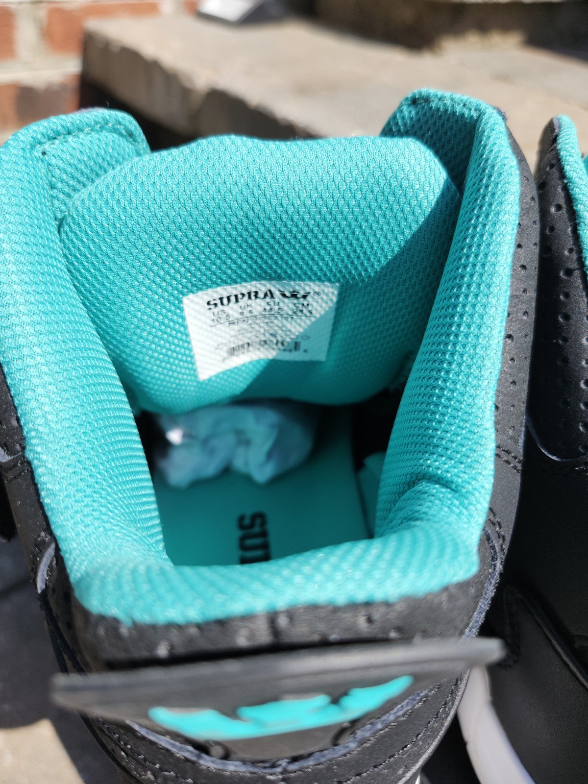 RARE SUPRA BLEEKER! SKATEBOARD SHOES! Size 10.5 NIB Black Croc Aqua Teal Hi Top