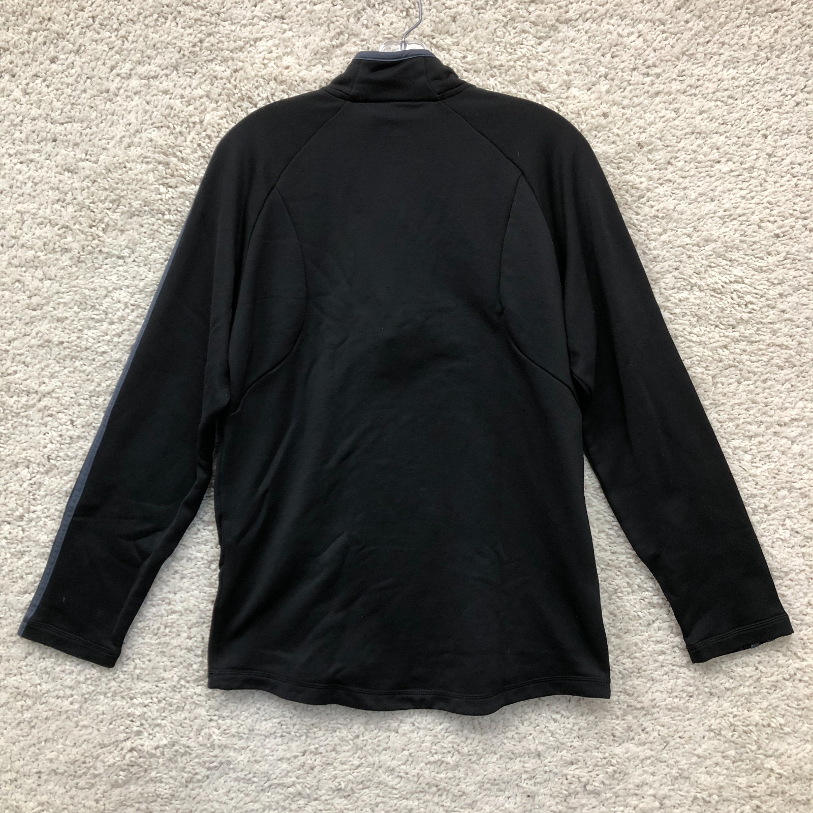 Adidas Track Jacket Medium Mens Black 1/4 Zip Pullover Raglan Sleeve Athletic M