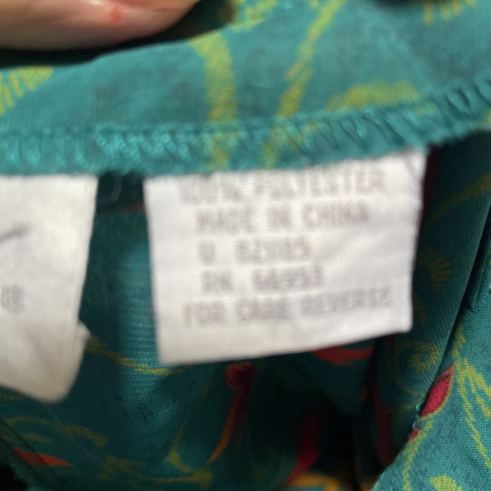 Shapely Green Floral Padded Shoulders & Elastic Waist Shirt Size 10