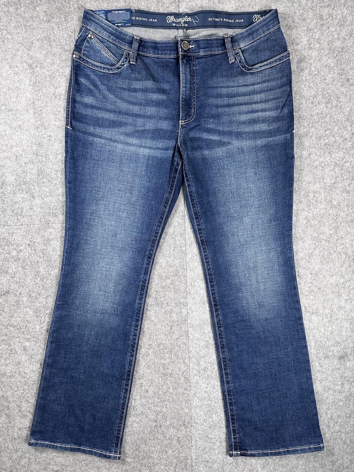 Wrangler Willow Ultimate Riding Jean Women’s Size 35/19×34 Whisker Straight NWT