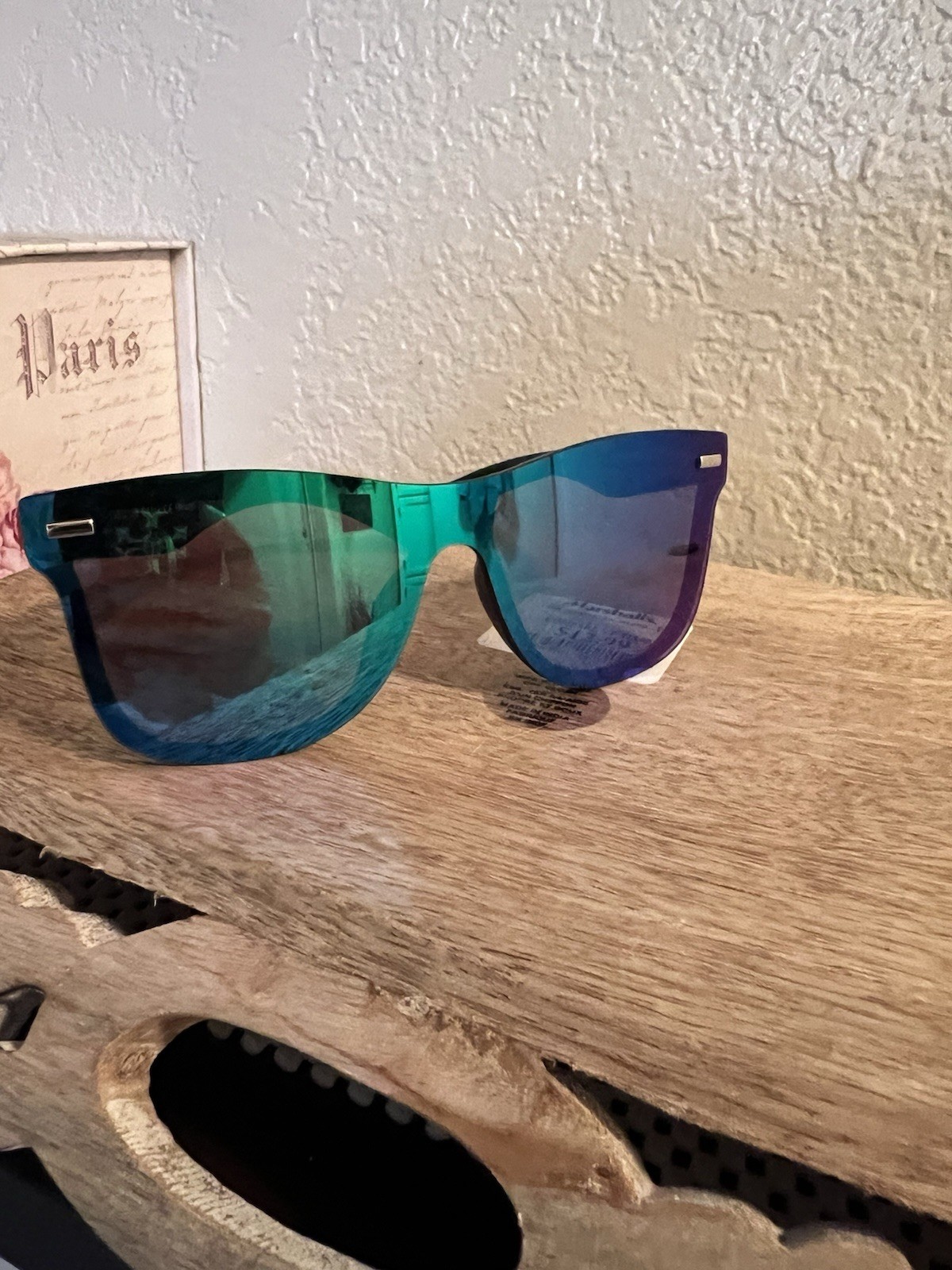 FEISEDY B4114 Men’s Mirrored Blue Lens UV400 Sunglasses Black Plastic Frame