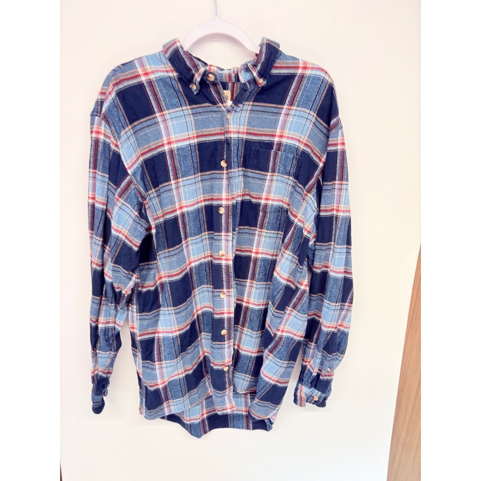 Red Head Heritage Plaid Flannel Shirt Mens XLT Blue Red Workwear Rugged Gorpcore
