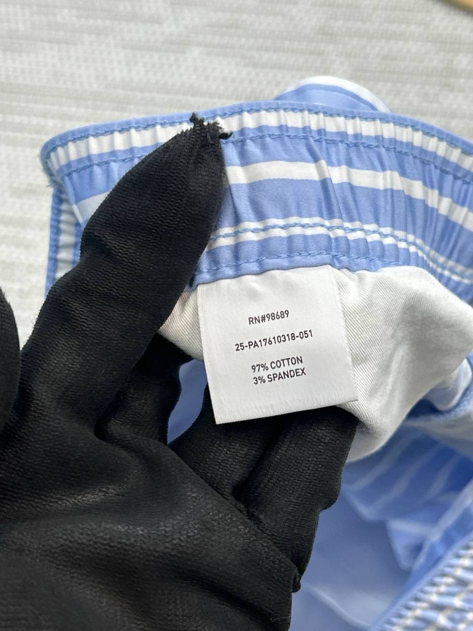 Todd Snyder 5 Inseam Striped Poplin Shorts Mens Small Blue Cotton Stretch New
