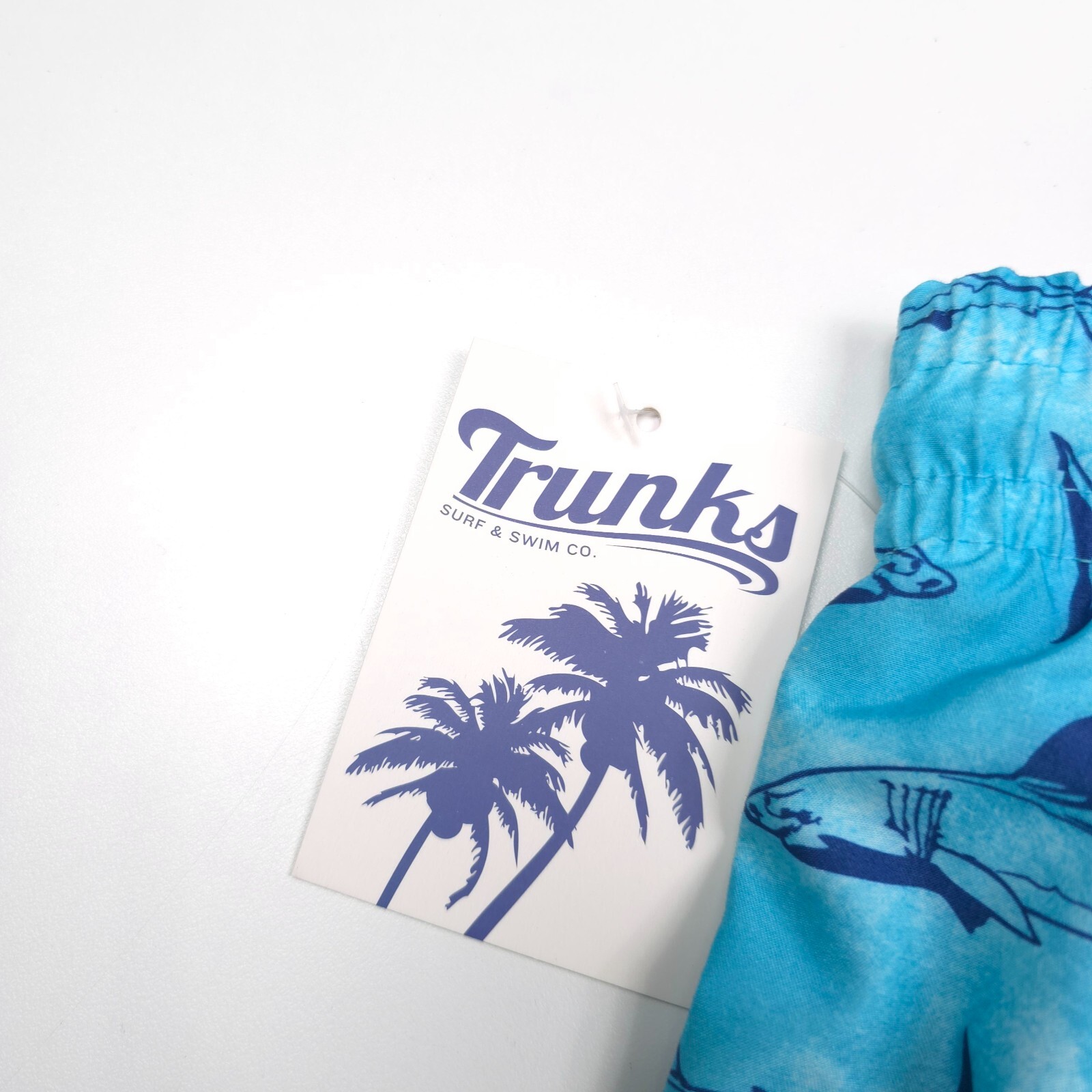 Surf & Swim Co Trunks Shorts Mens Medium School Of Sharks Blue NWT
