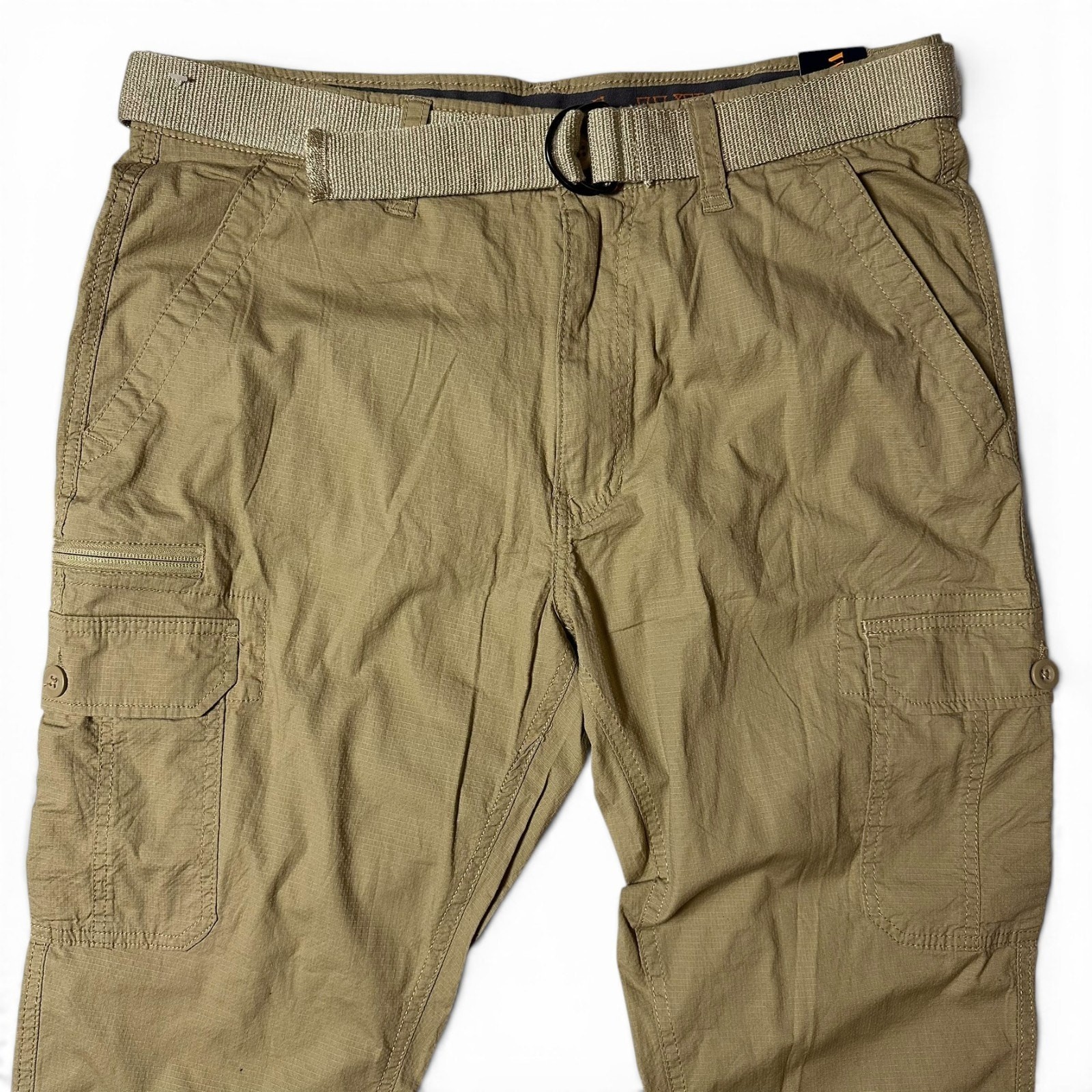 WearFirst Free-Band Cargo Pants Mens 36×30 Khaki Tan Stretch NWT