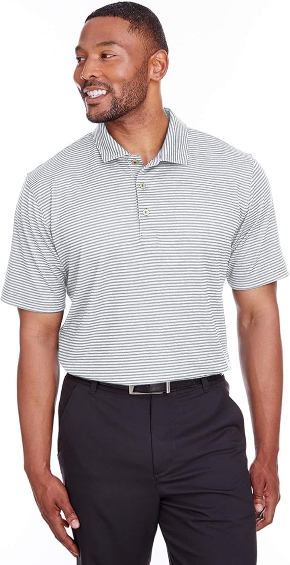 596804 PUMA Golf Men’s Performance Striped Polo Golf Shirt – QUARRY HEATHER 2XL