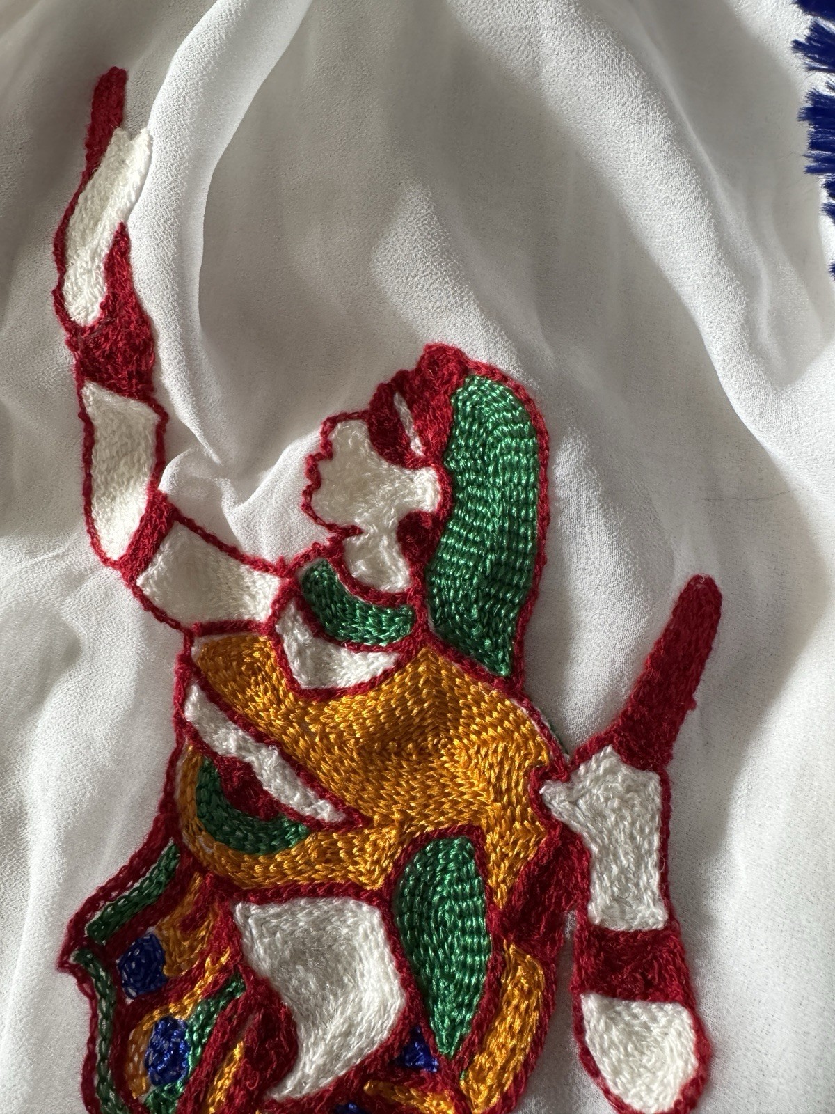 Embroidered Skirt White With Multi Colored Embroidery Mirror Navratil Celebrates