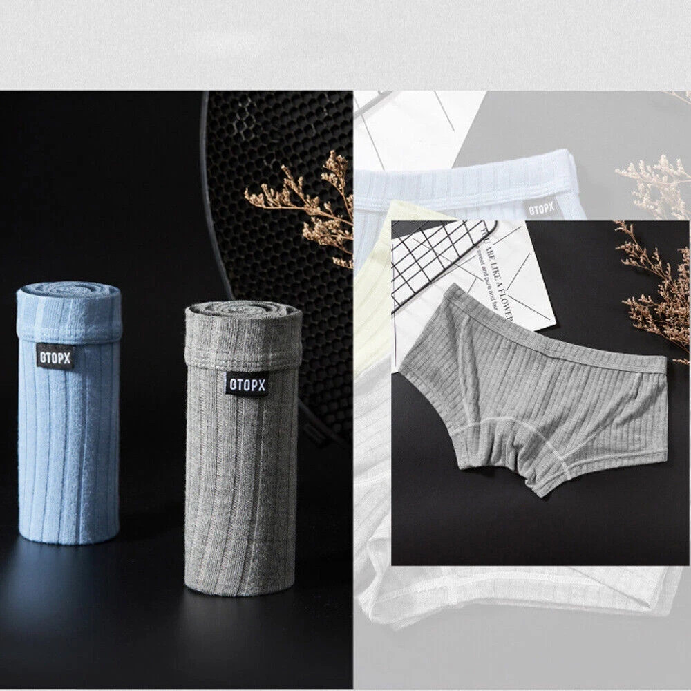 4 PCS Men’s Sexy Underwear Low waist Briefs U Pouch Striped Shorts Underpants US
