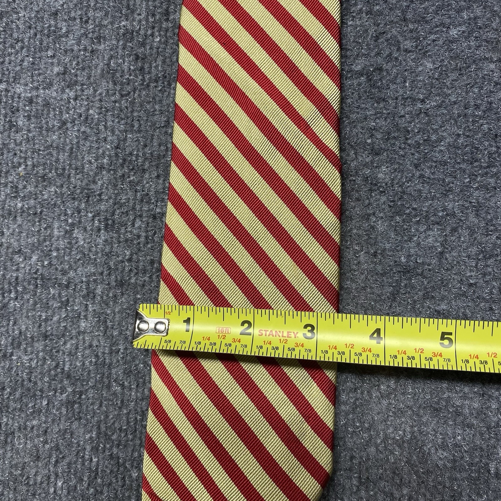 Robert Talbott Striped Tie Red Gold Length 57-60 Width 3.5 Preppy Classic