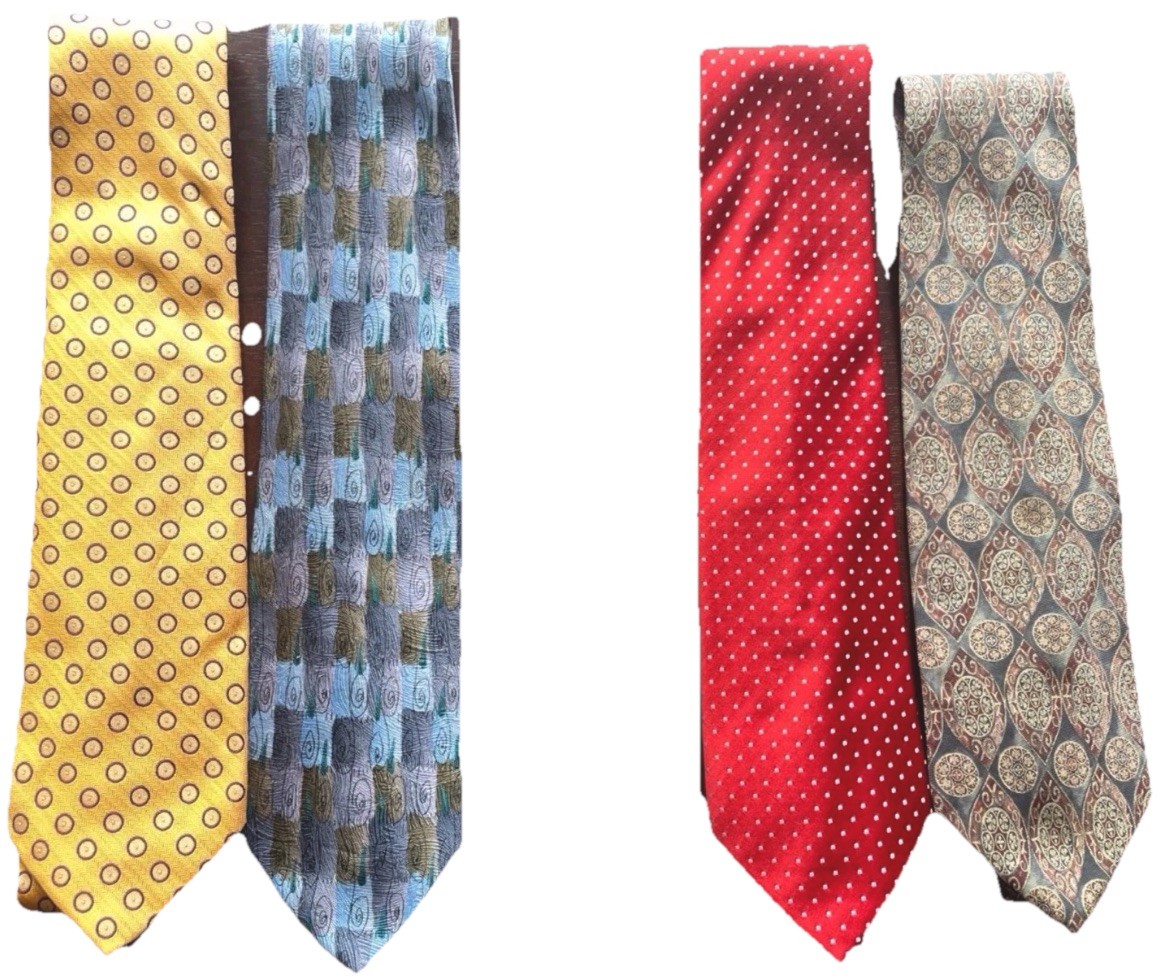 4 Classic Silk Ties (3.5″ x 57″-60″) – Peter Millar, J. Garcia, B.Bass
