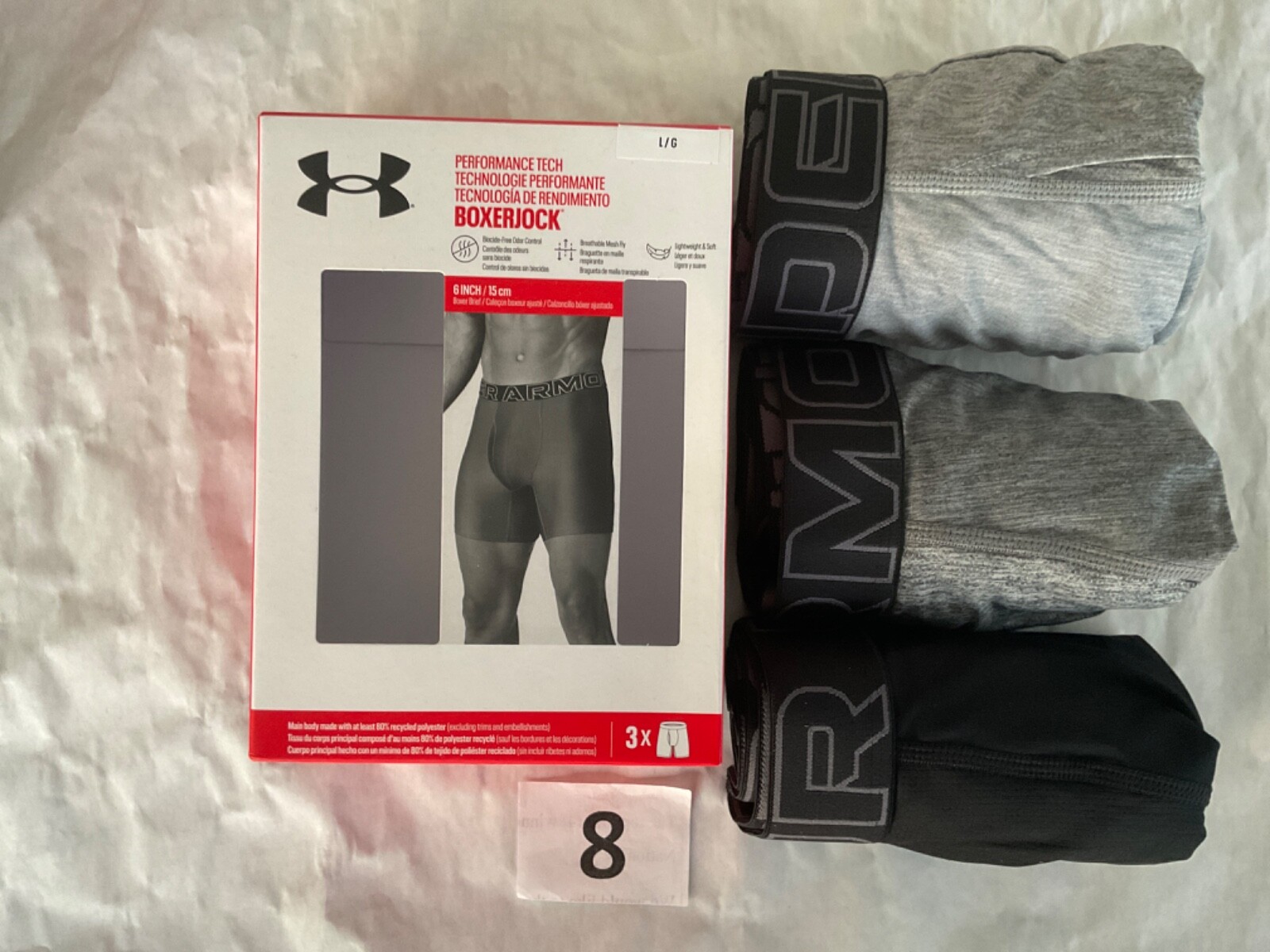 Under Armour 6 inch Tech Boxer Brief New Tag Men Sizes Box Contains 3 Boxerjocks