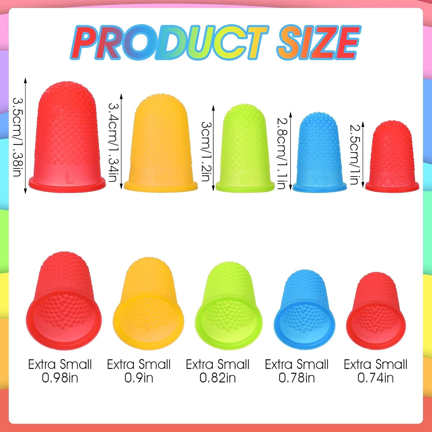 40 Pcs Rubber Finger Tips Office Silicone Thumb Protectors Anti-Slip Grip
