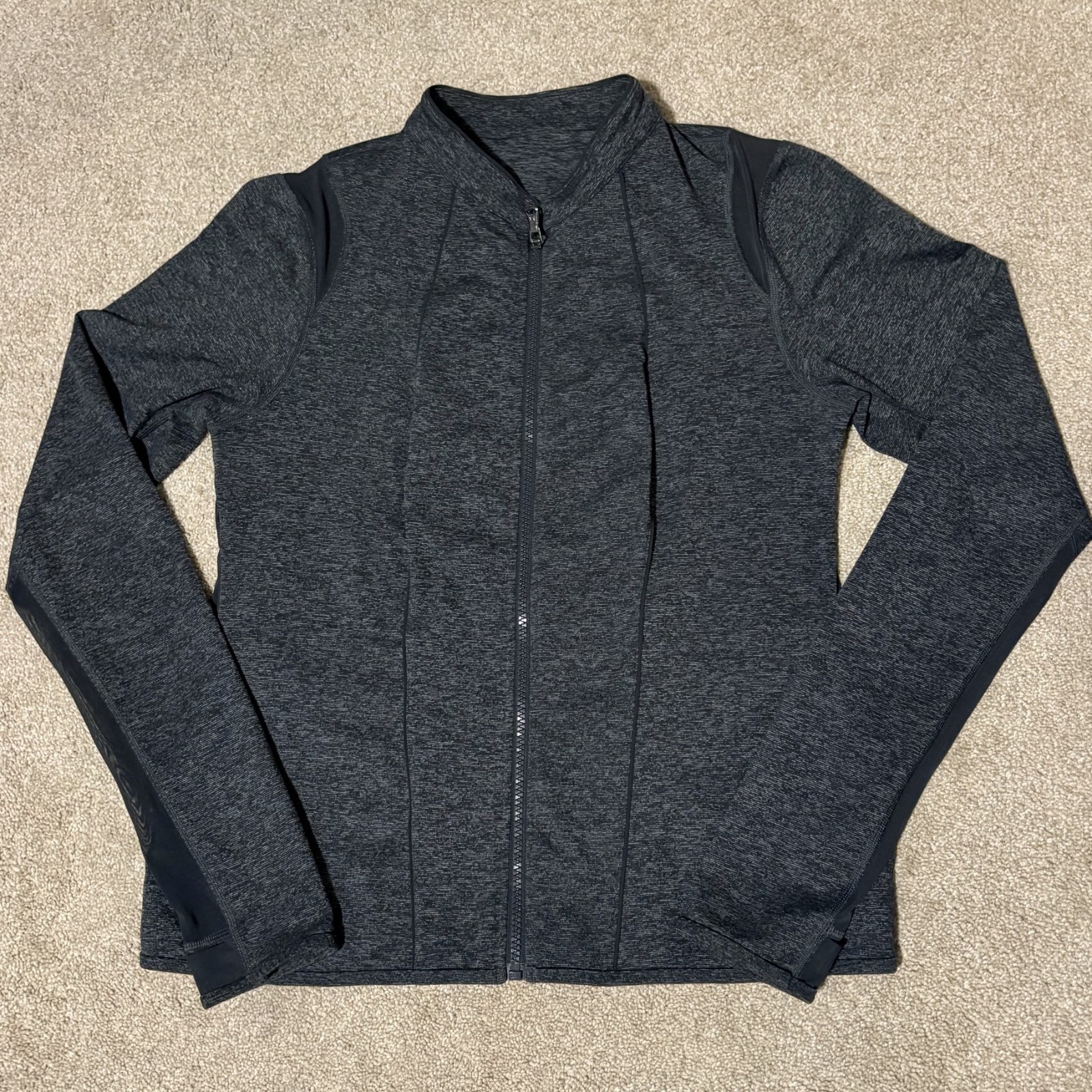 Under Armour Womens M Mesh Back Studio-Lux Athletic Jacket Gray Running Yoga Zip