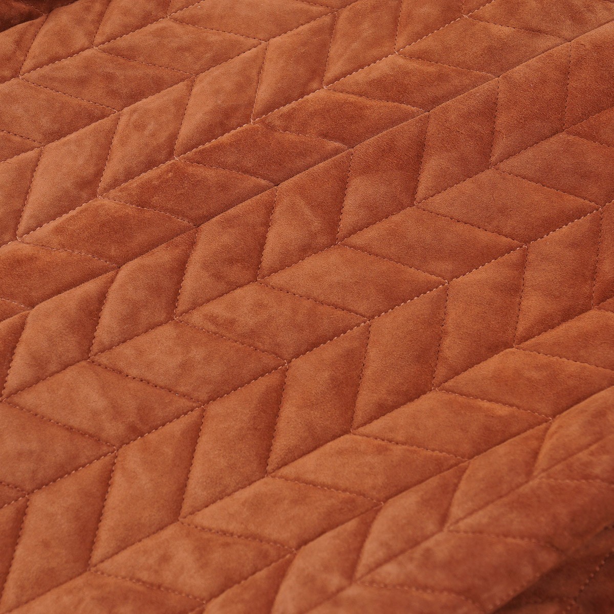 Brett Johnson Rich Brown Quilted Calf Suede Leather Bomber Jacket L (Eu 52) NWT
