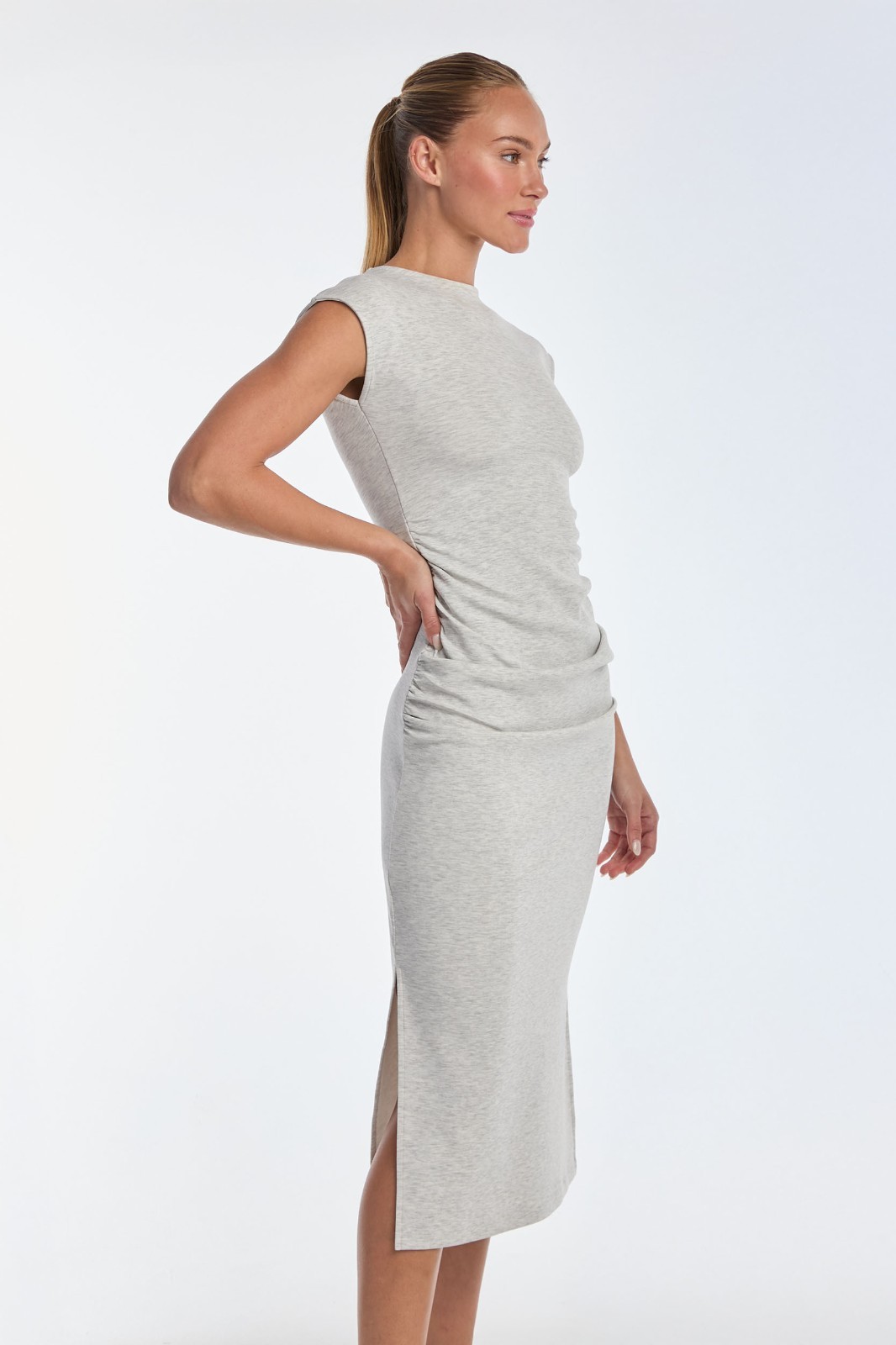 Daphne Dress – Heather Grey and Black THE NOLI SHOP