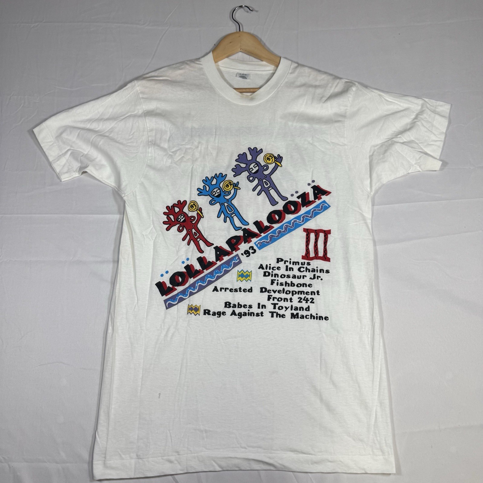 Vintage 1993 Lollapalooza III Festival Tour T Shirt Primus Rage Against Machine