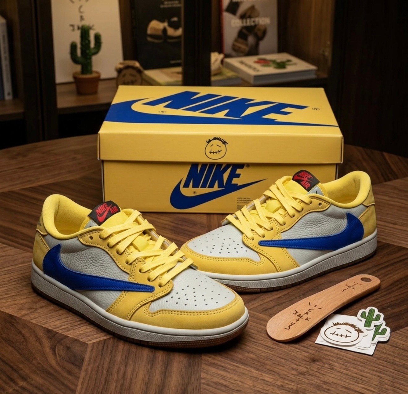 US Size 7-13 Tracis Scott x Jordan 1 Low OG “Canary Yellow” Men’s Sneakers