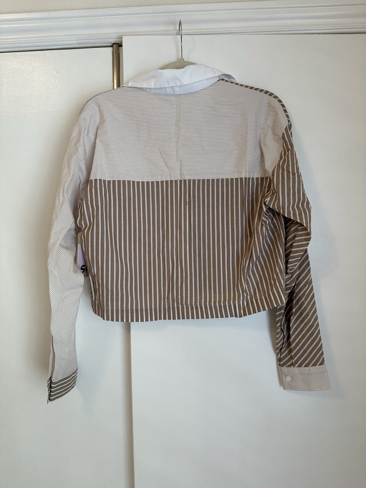 SO Striped Collared Shirt In White and Light Pink.Size XS NWT