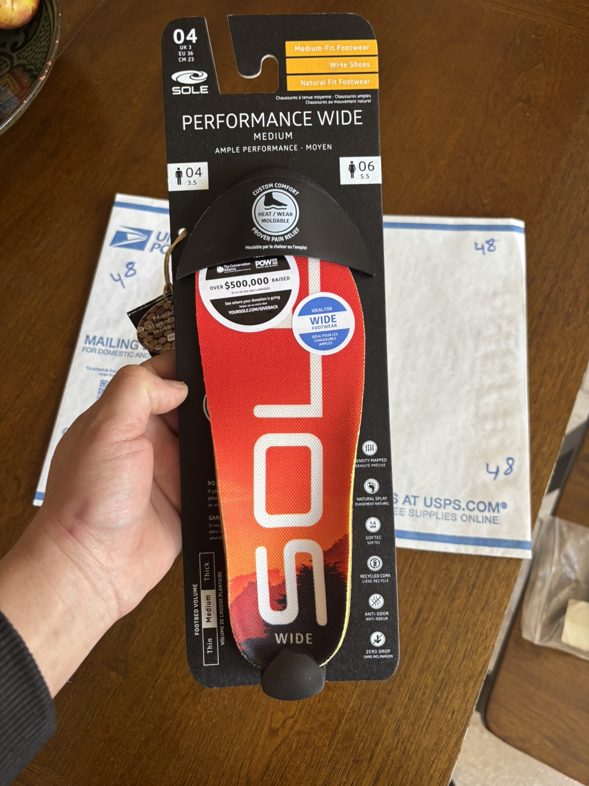 Sole Performance Wide Medium Size Men US 4