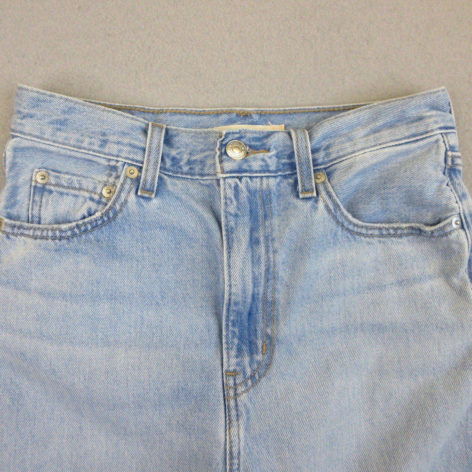 Levi’s Premium High Loose Jeans Women 26 Light Blue Wide Leg Cotton Hemp Blend