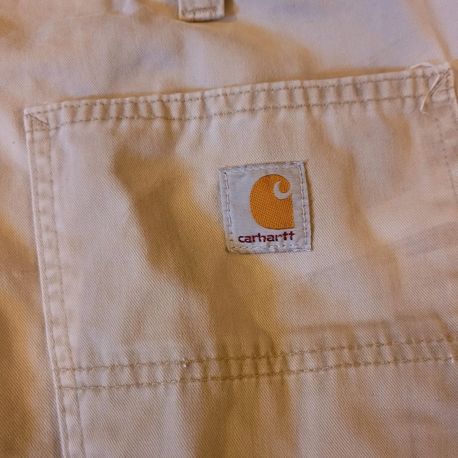 Carhartt B324 FDK Men’s Relaxed Fit Canvas Work Pants Beige Cotton 36×34