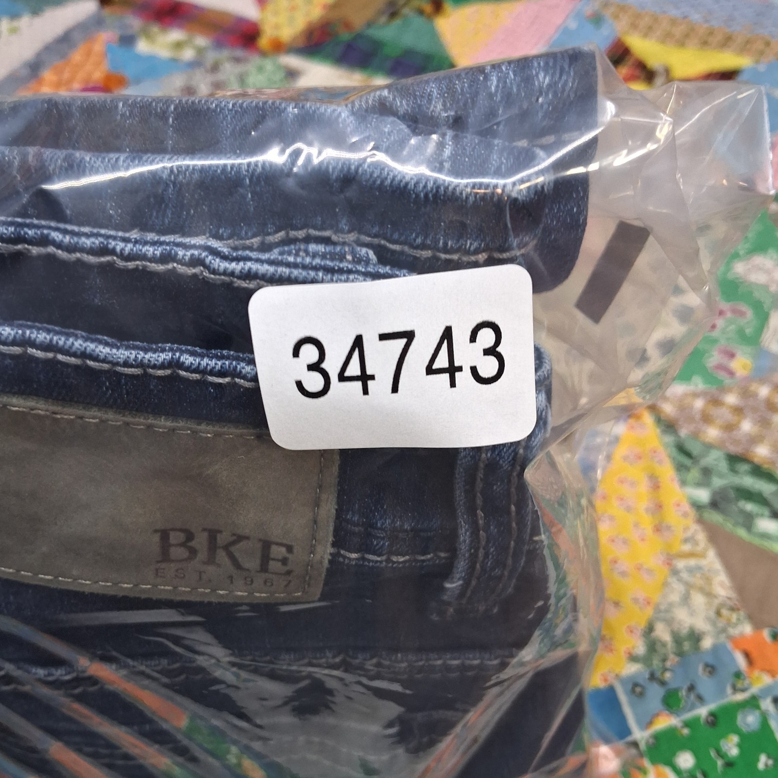 BKE Aiden Teens Slim Bootcut Stretch Jeans 26×32 Blue Dark Wash Whiskers