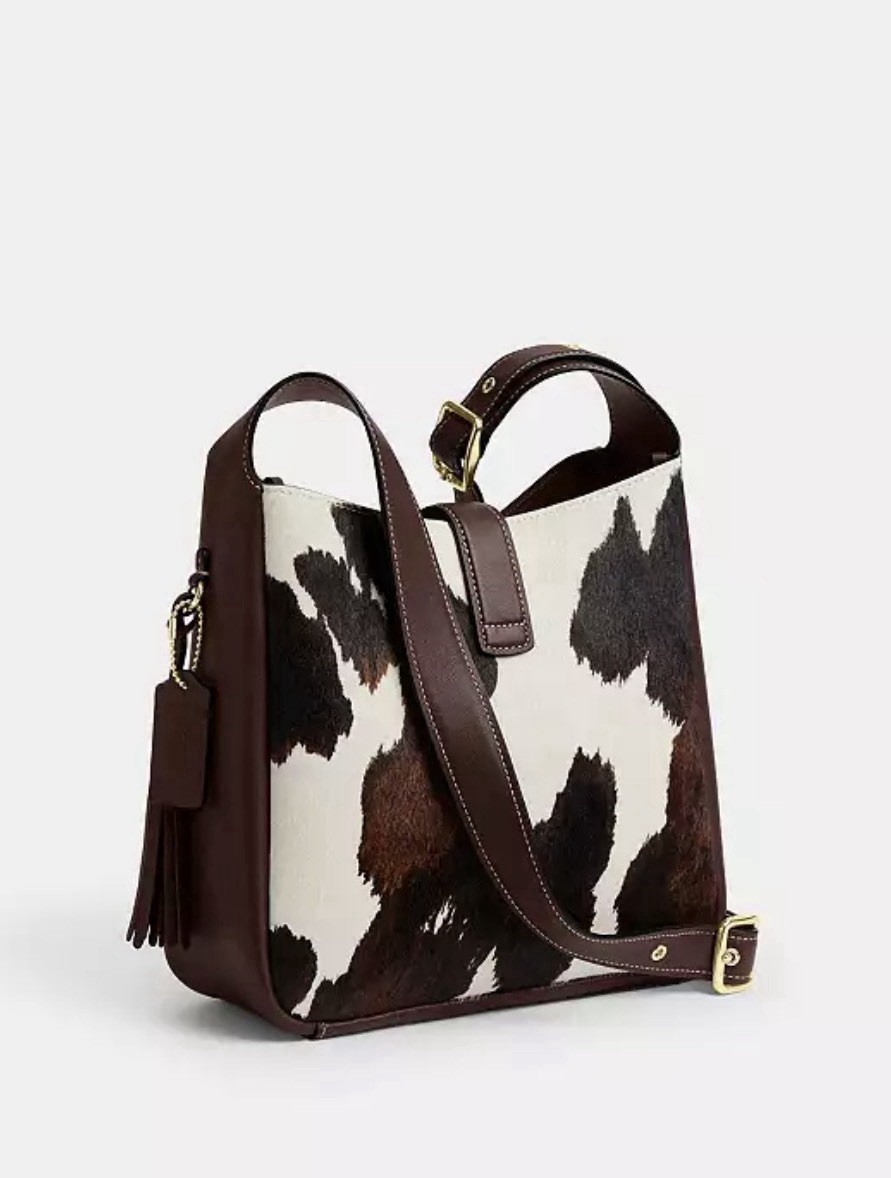 NWT Coach Hadley Convertible Crossbody Bag With Cow Print And Tassel CCC87